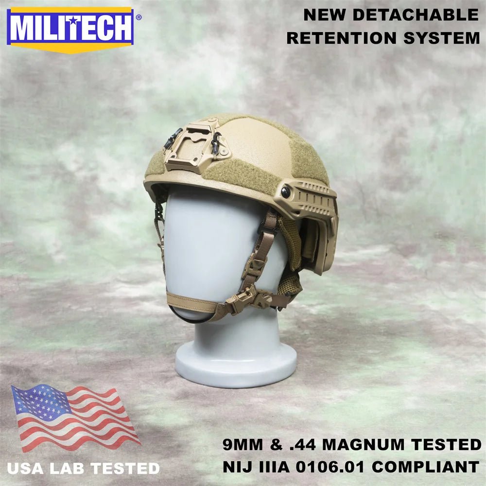 Casque Tactique MILITECH avec Système de Rétention Amovible - Sentinelle Alpha