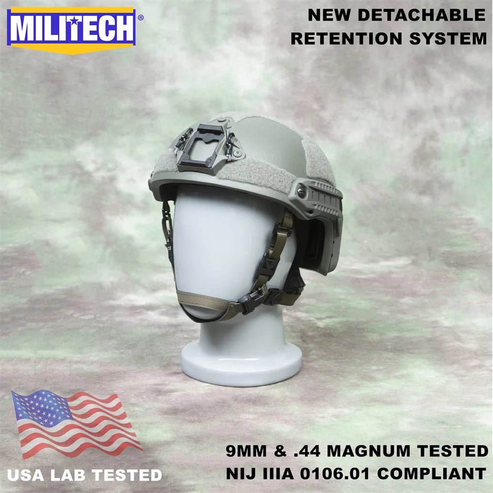 Casque Tactique MILITECH avec Système de Rétention Amovible - Sentinelle Alpha