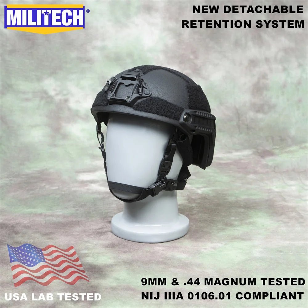 Casque Tactique MILITECH avec Système de Rétention Amovible - Sentinelle Alpha