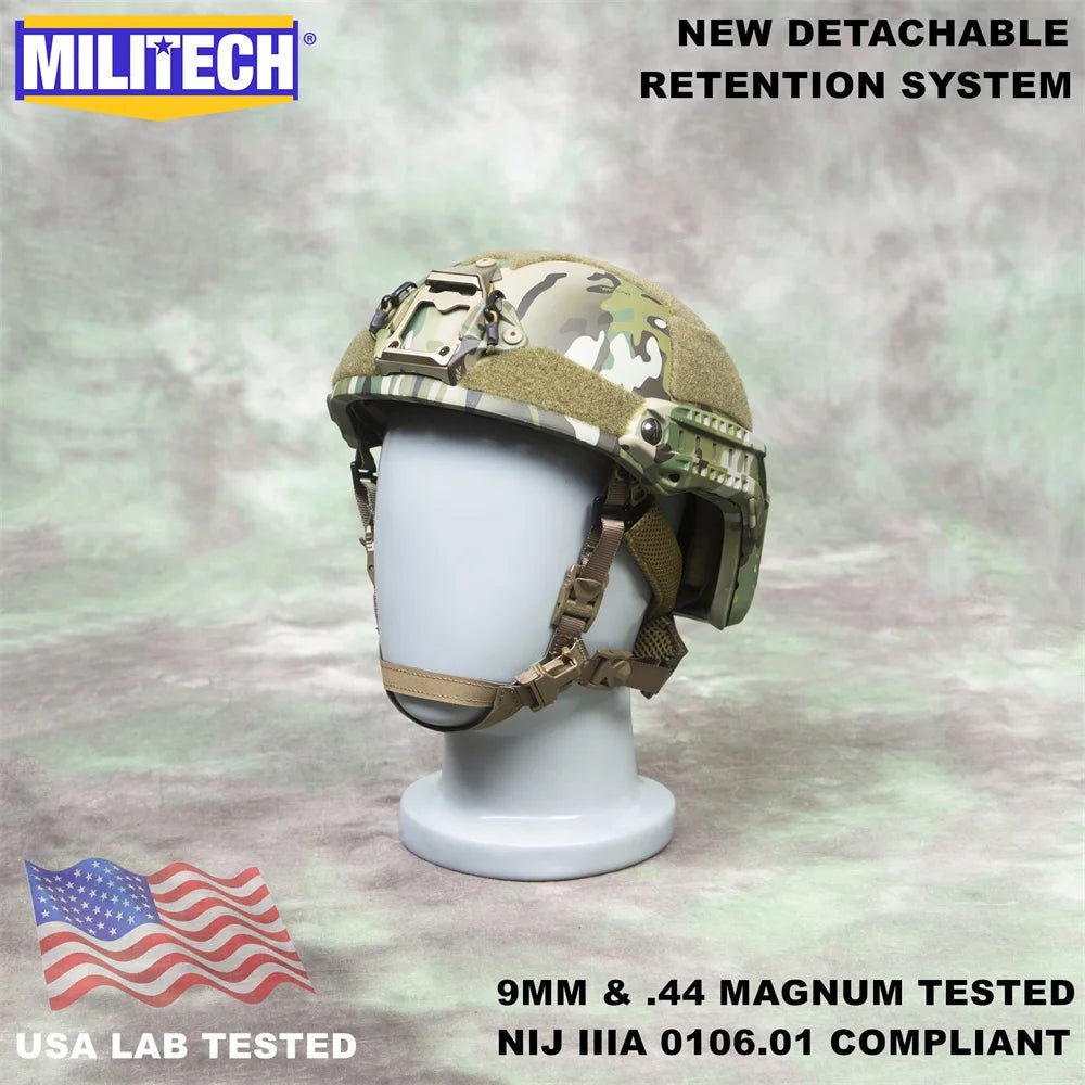 Casque Tactique MILITECH avec Système de Rétention Amovible - Sentinelle Alpha