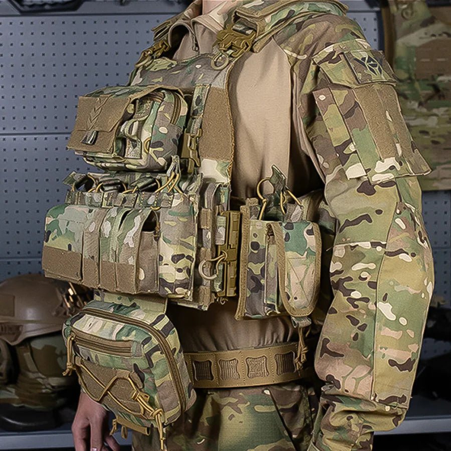 Gilet tactique YAKEDA Camouflage Multicam avec Accessoires - Sentinelle Alpha
