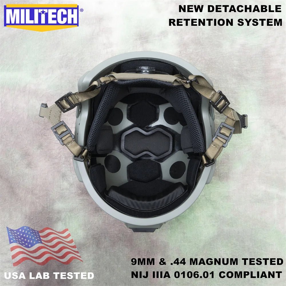 Casque Tactique MILITECH avec Système de Rétention Amovible - Sentinelle Alpha