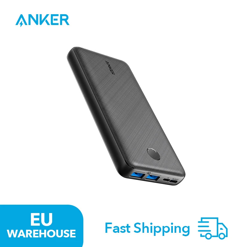 Batterie externe haute capacité Anker avec ports USB et boîtier noir pour charger plusieurs appareils