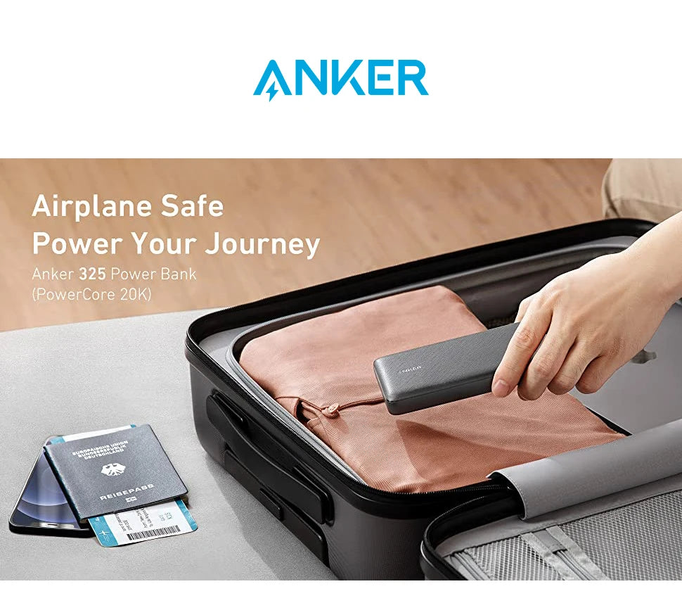 Batterie externe haute capacité Anker 325 Power Bank idéale pour les voyages en avion