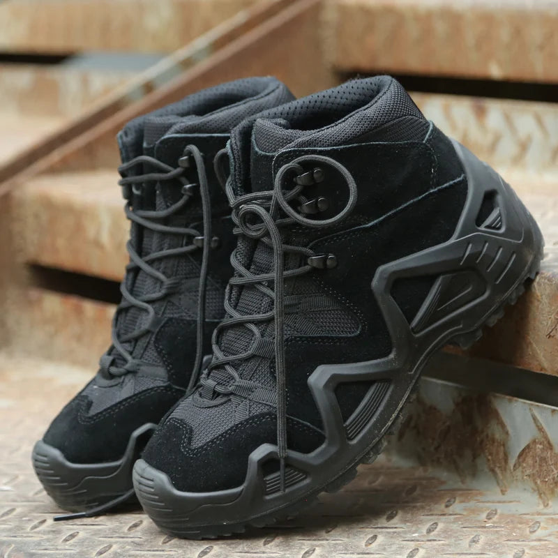 Bottes de terrain opérationnelles Sentinelle Alpha en noir avec semelle antidérapante et confort optimal