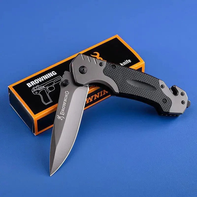 Couteau tactique en acier inoxydable Browning avec manche ergonomique et lame pliante