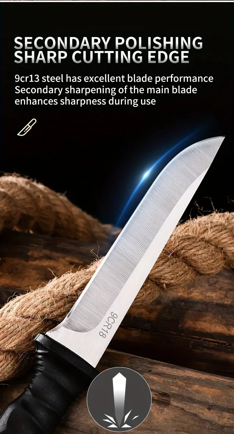 Couteau de survie haute dureté en acier 9cr13 avec tranchant affûté pour des performances optimales