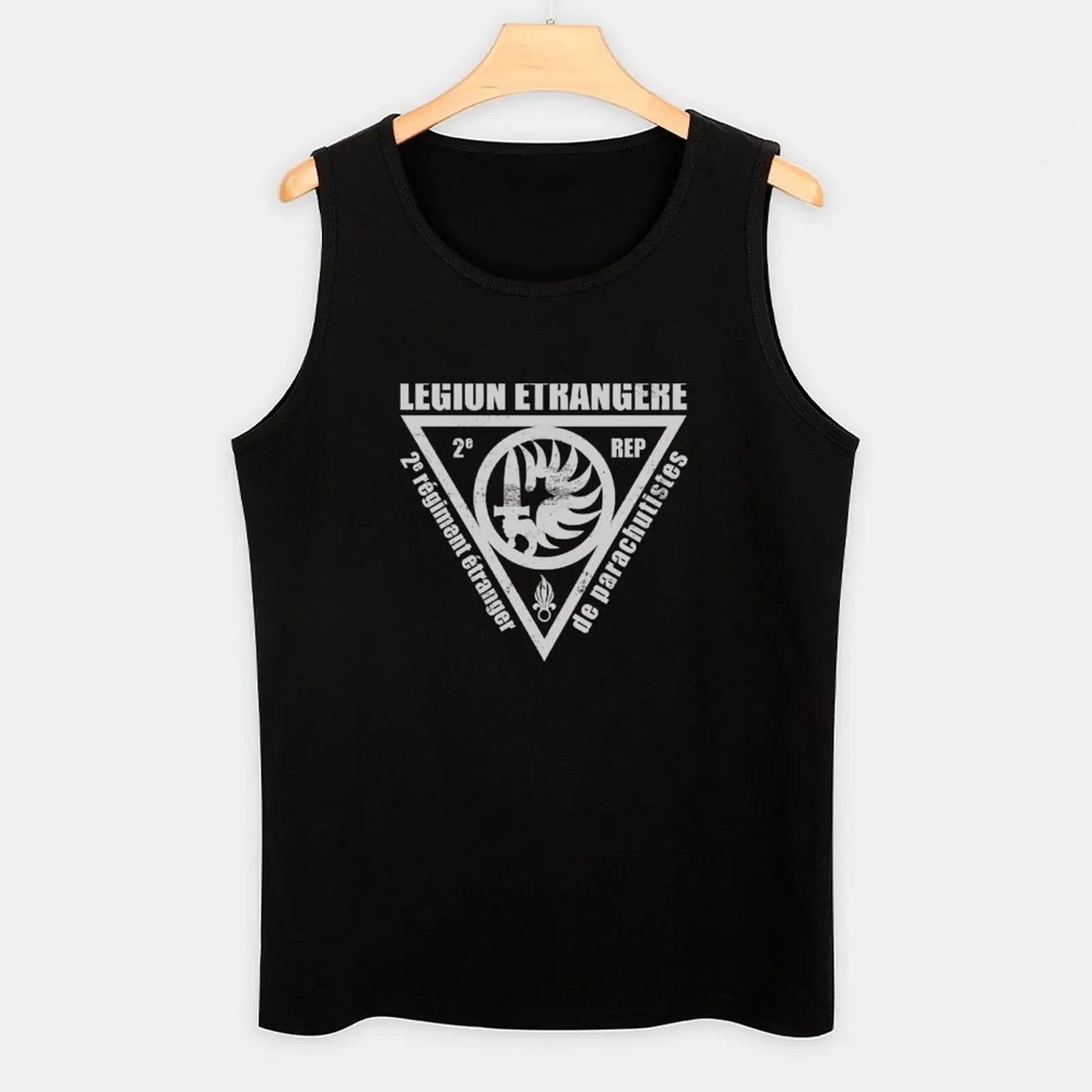 Débardeur 2 REP homme noir avec logo de la Légion Étrangère et design graphique distinctif