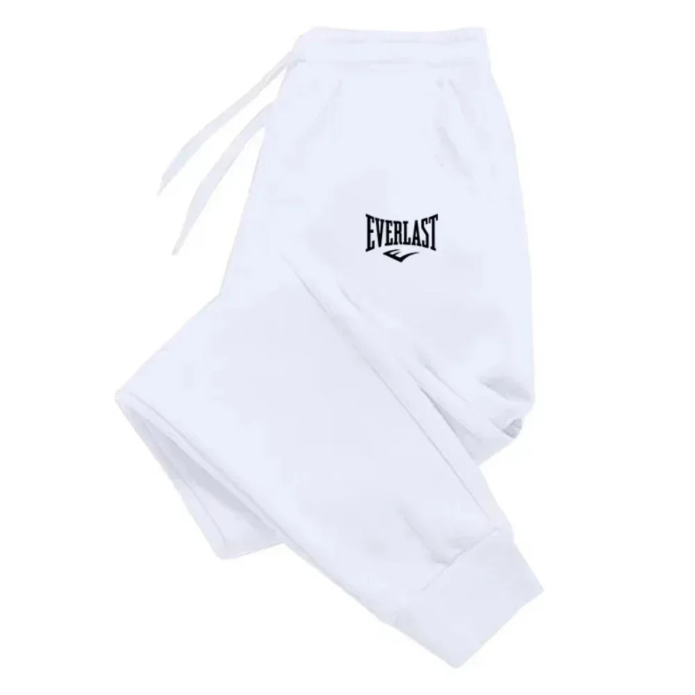 Pantalon de sport EVERLAST blanc avec logo pour un style décontracté et confort optimal.
