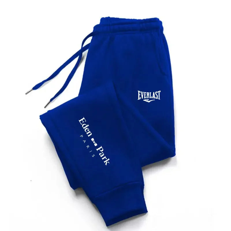 Pantalon gym Everlast en bleu avec logo Everlast pour un confort optimal pendant l'entraînement