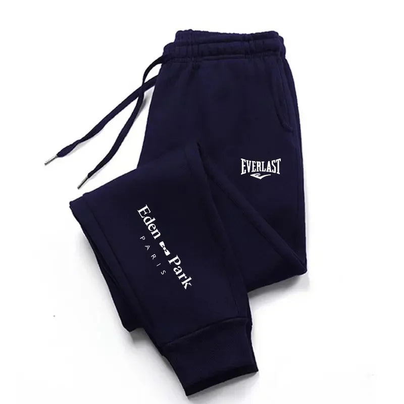 Pantalon gym Everlast bleu marine avec logo pour un confort optimal lors des entraînements