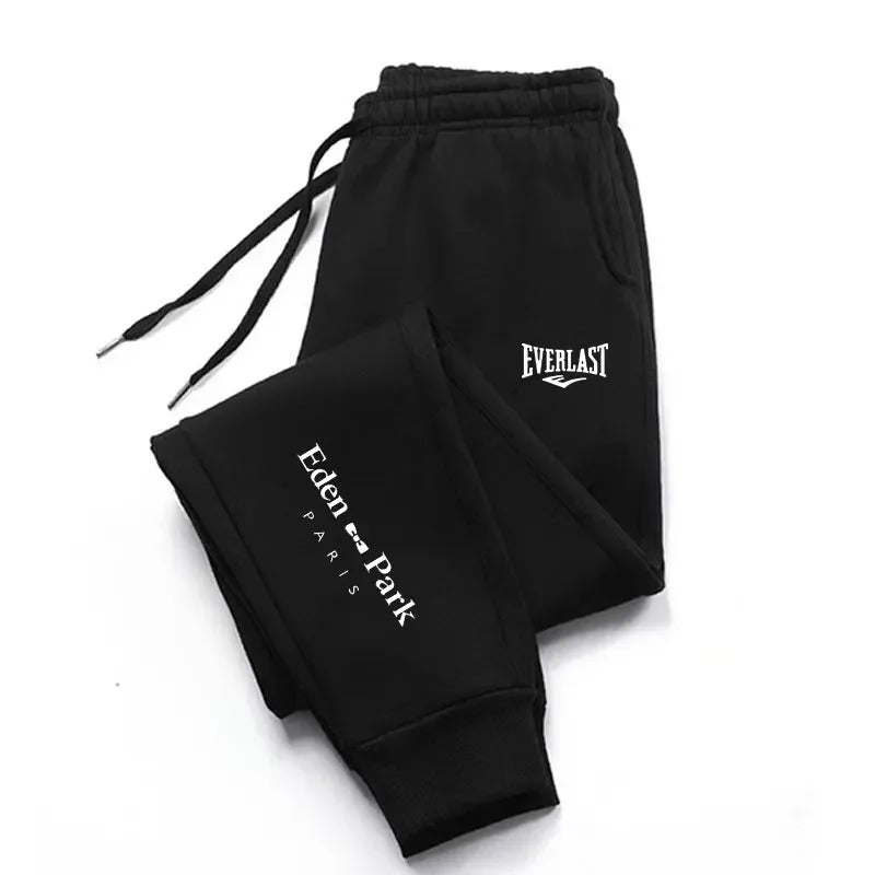 Pantalon gym Everlast noir en sweat avec logo pour un confort optimal lors des entraînements