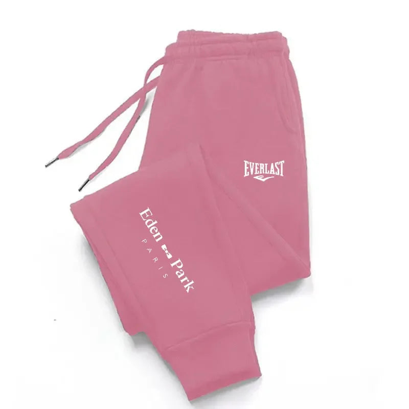 Pantalon gym Everlast rose avec cordon de serrage et logo pour le confort lors des entraînements