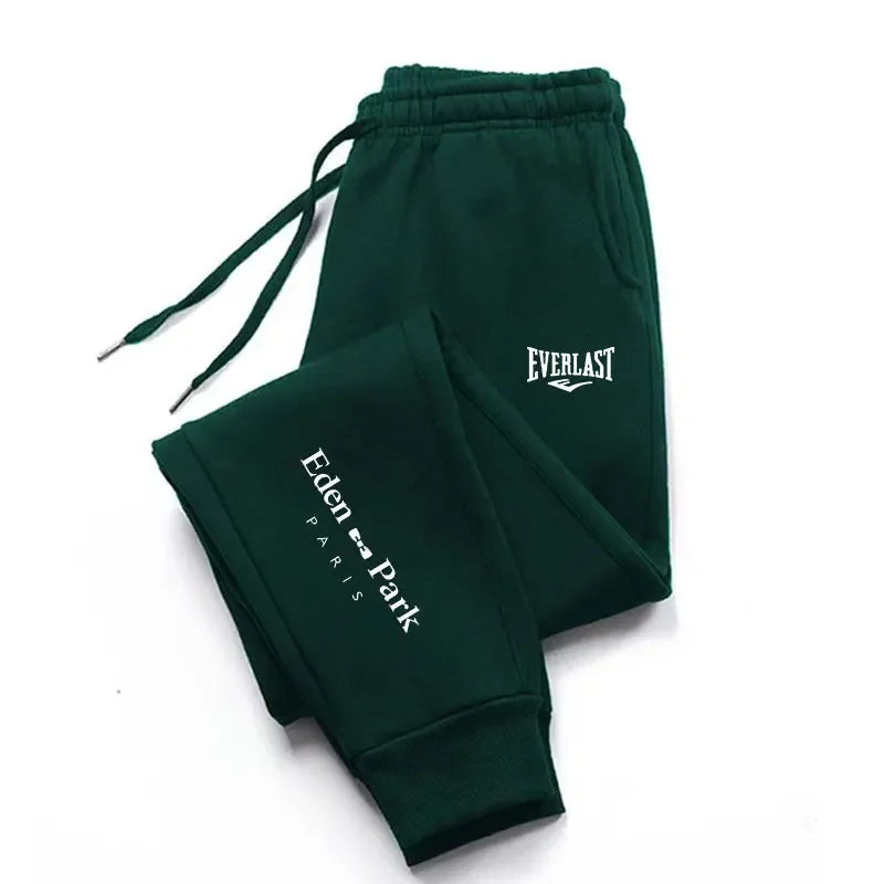 Pantalon gym Everlast en vert avec logo, idéal pour le confort pendant l'entraînement