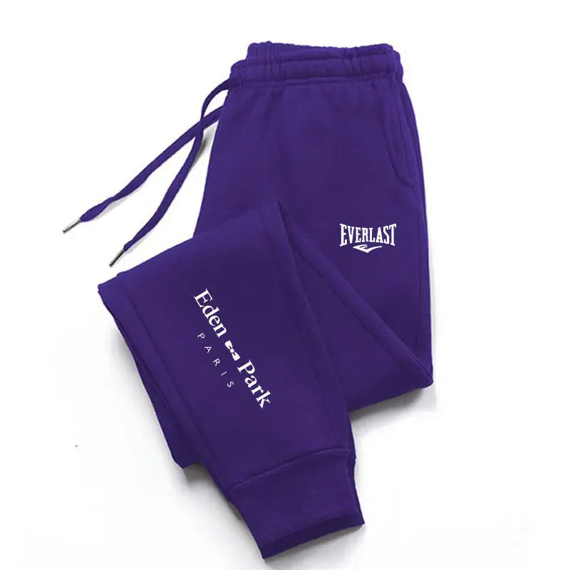 Pantalon gym Everlast en violet avec logo sur la jambe pour le confort durant l'entraînement
