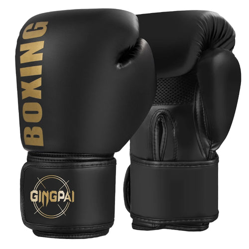 Gants de boxe en cuir noir avec inscription BOXING pour achat gants de boxe en ligne