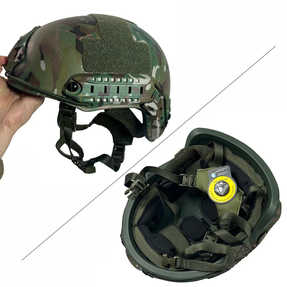 Casque anti-impact haute sécurité camouflage avec système de ventilation et réglage confortable