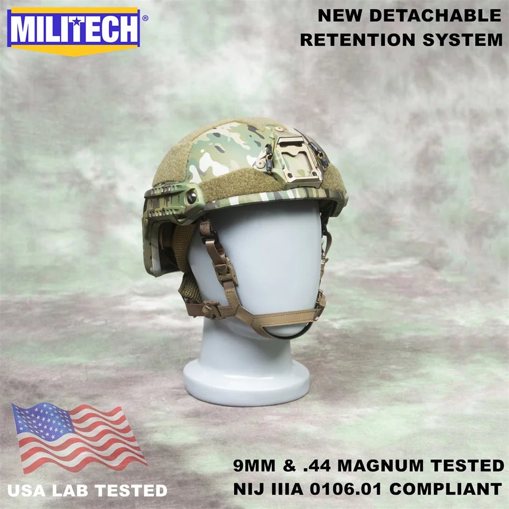 Casque Tactique MILITECH avec Système de Rétention Amovible - Sentinelle Alpha