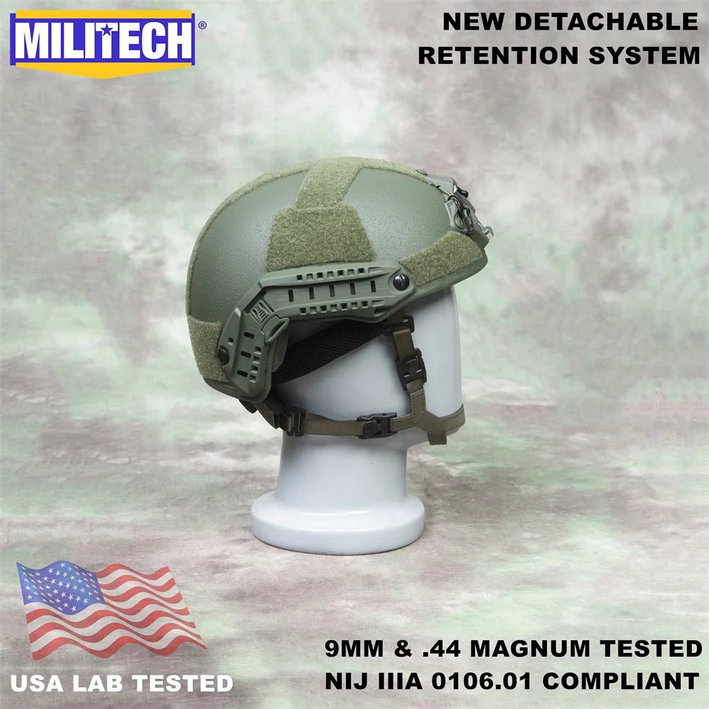 Casque Tactique MILITECH avec Système de Rétention Amovible - Sentinelle Alpha
