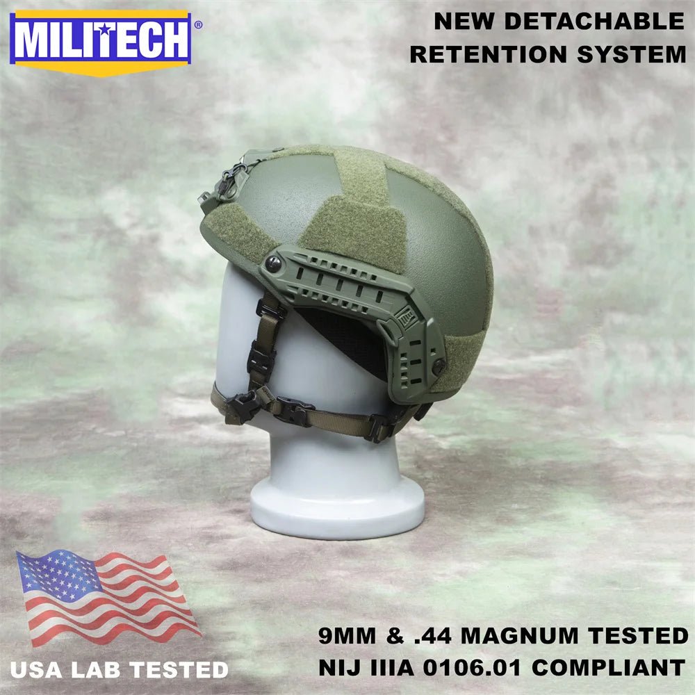 Casque Tactique MILITECH avec Système de Rétention Amovible - Sentinelle Alpha