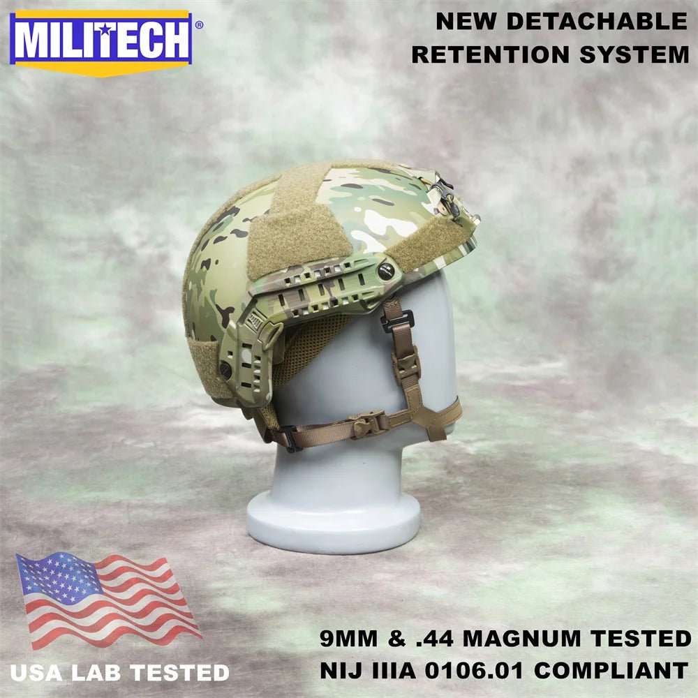 Casque Tactique MILITECH avec Système de Rétention Amovible - Sentinelle Alpha