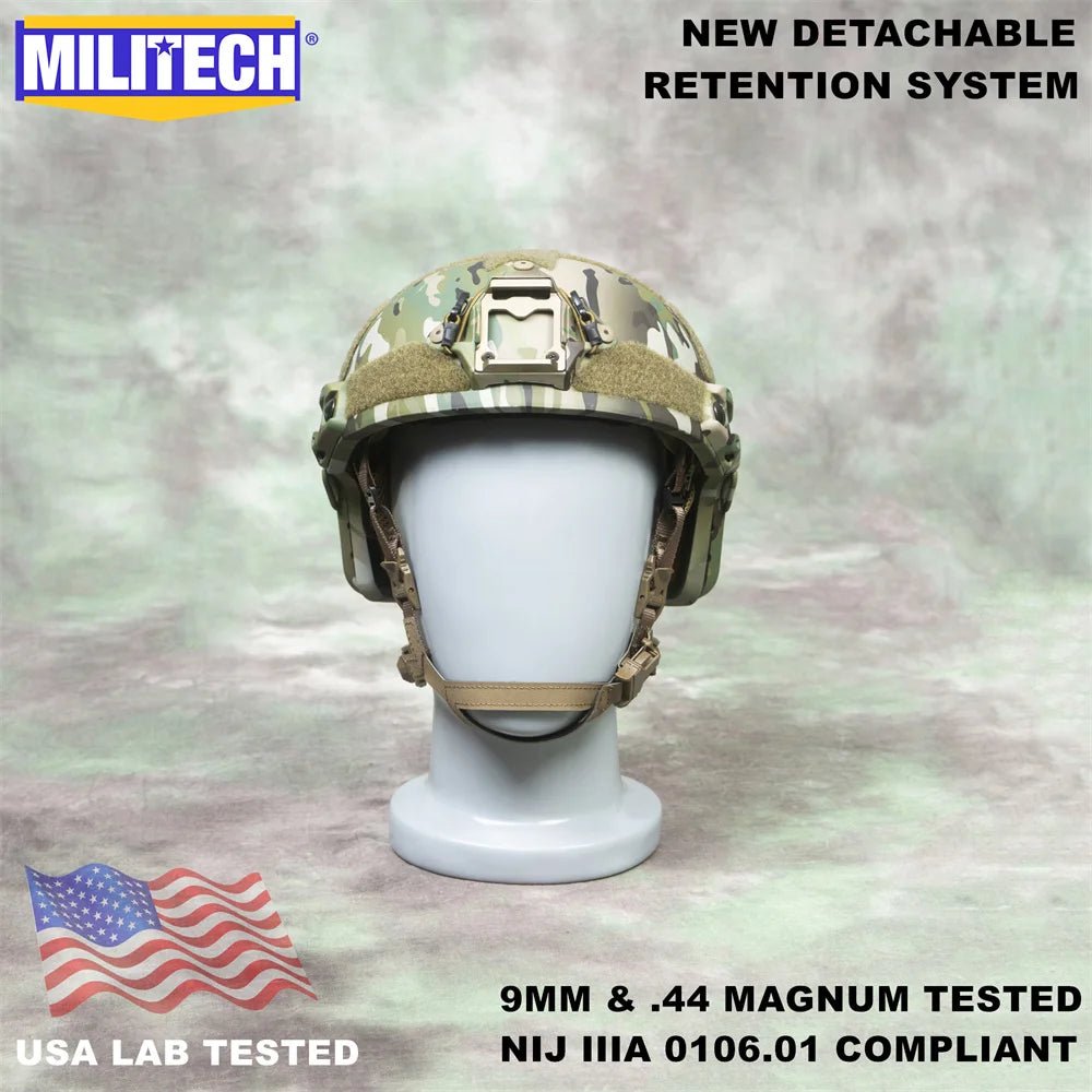 Casque Tactique MILITECH avec Système de Rétention Amovible - Sentinelle Alpha