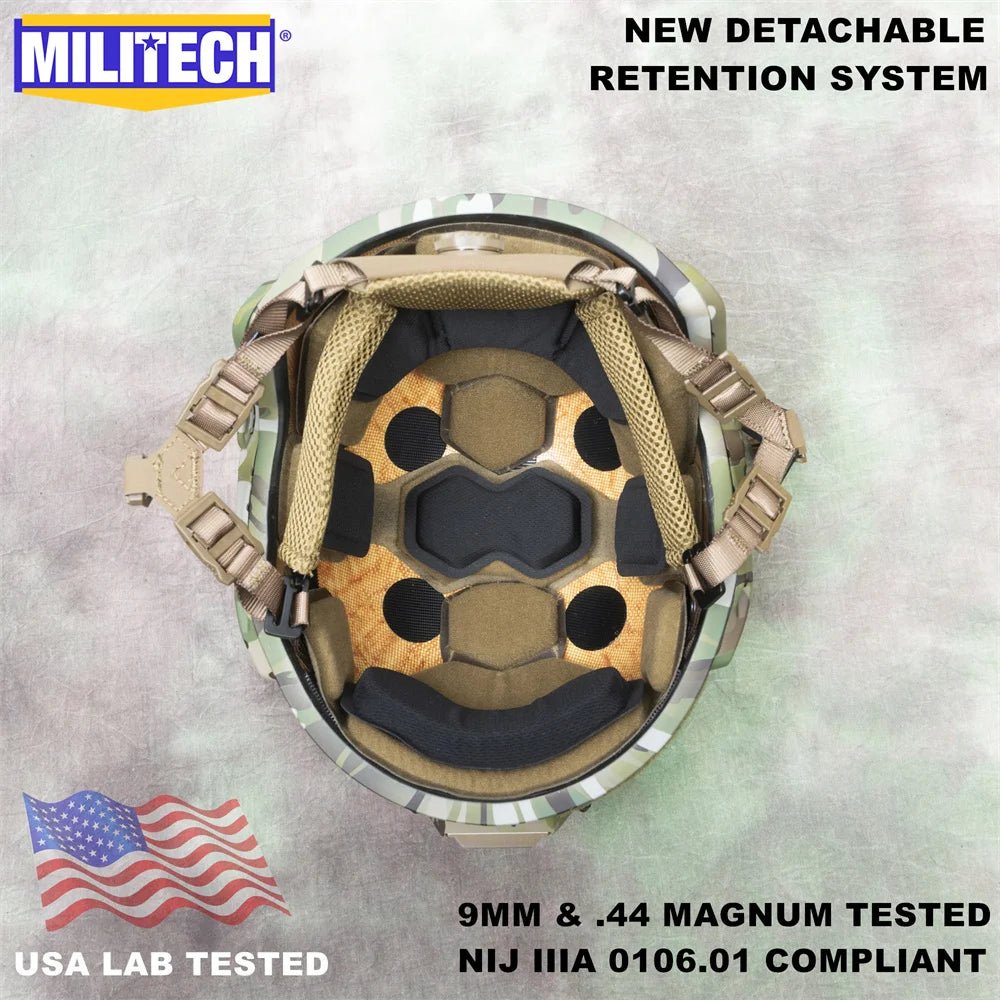 Casque Tactique MILITECH avec Système de Rétention Amovible - Sentinelle Alpha