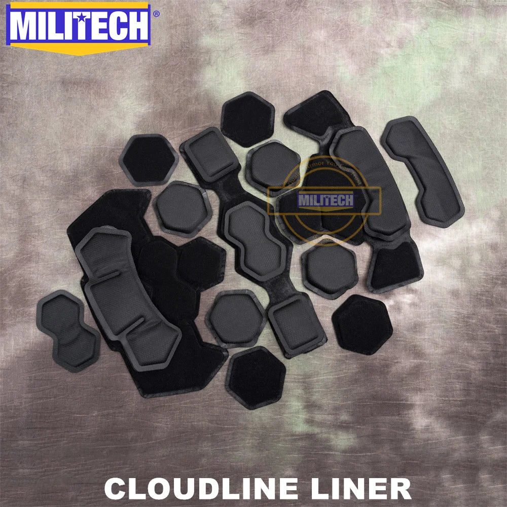 Coussins de doublure Cloudline MILITECH pour casque tactique MILITECH, offrant confort et ajustement personnalisé
