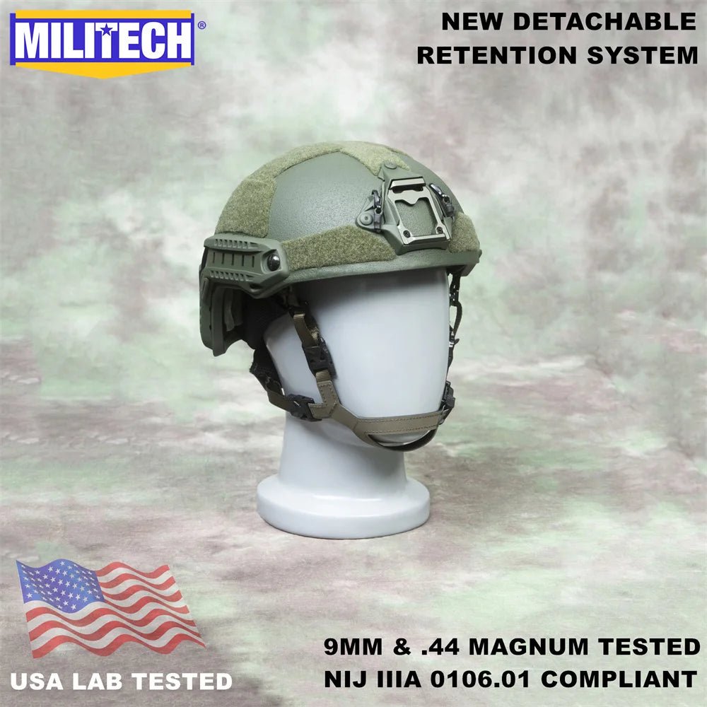Casque Tactique MILITECH avec Système de Rétention Amovible - Sentinelle Alpha