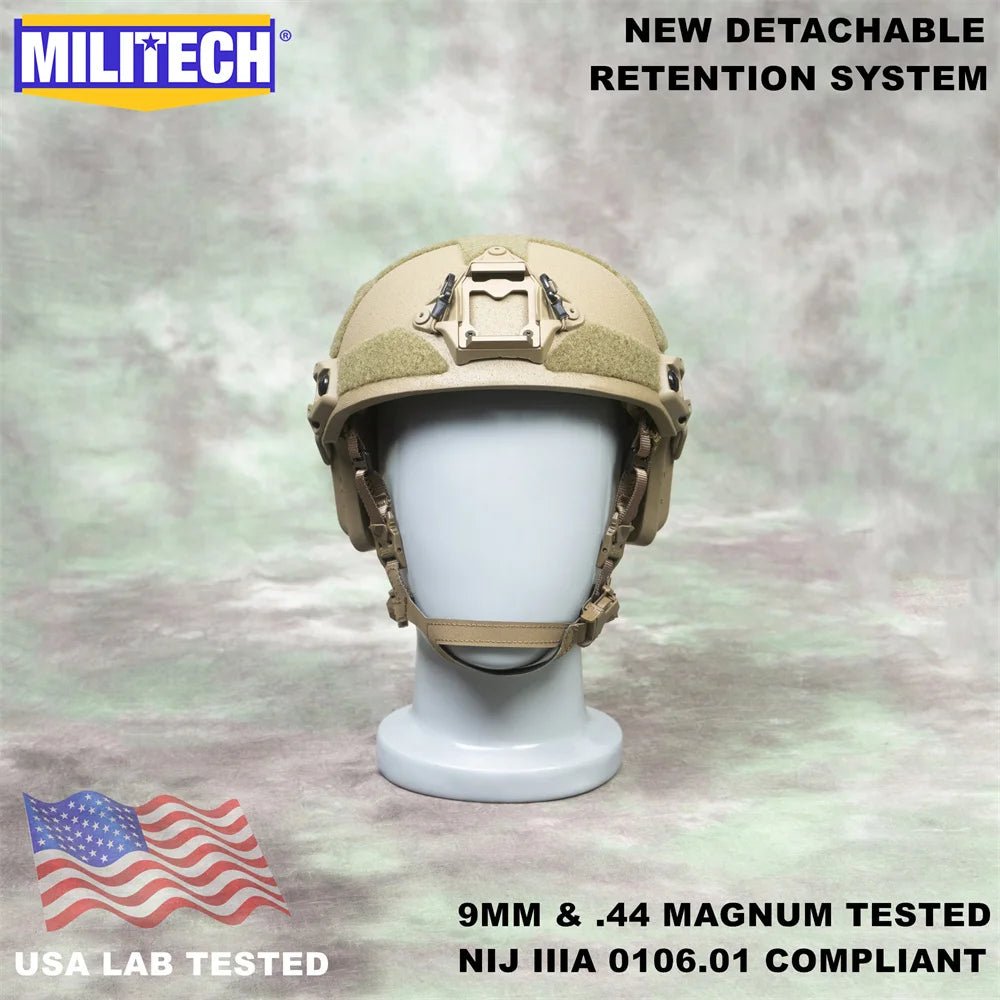 Casque Tactique MILITECH avec Système de Rétention Amovible - Sentinelle Alpha