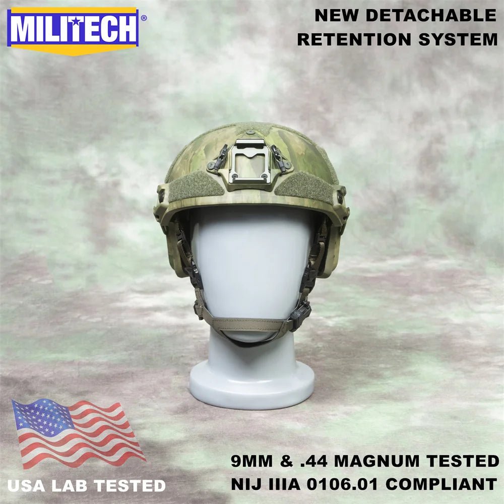 Casque Tactique MILITECH avec Système de Rétention Amovible - Sentinelle Alpha