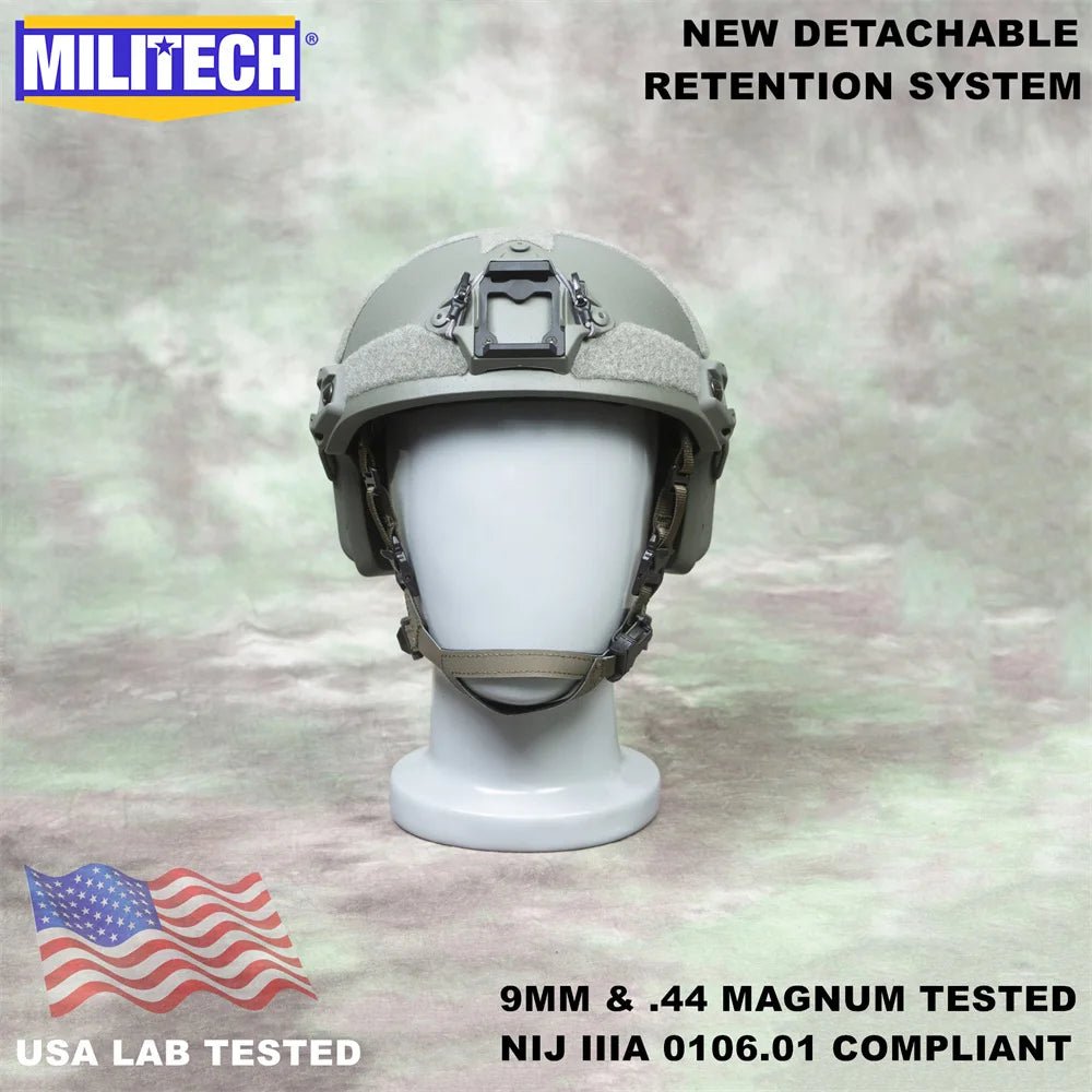 Casque Tactique MILITECH avec Système de Rétention Amovible - Sentinelle Alpha