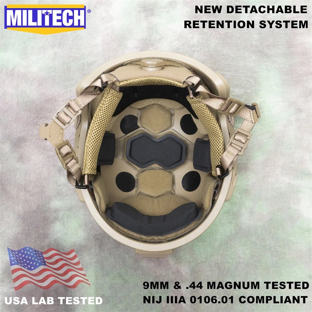 Casque Tactique MILITECH avec Système de Rétention Amovible - Sentinelle Alpha