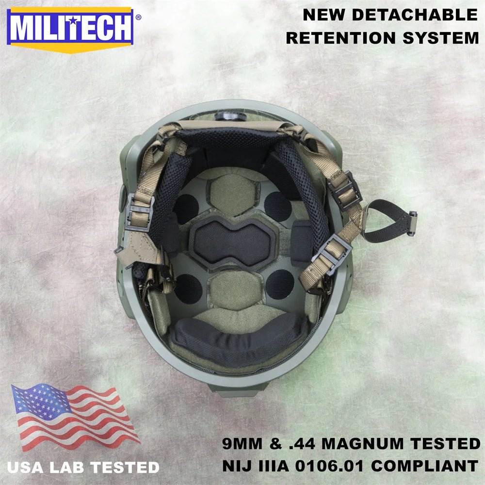 Casque Tactique MILITECH avec Système de Rétention Amovible - Sentinelle Alpha