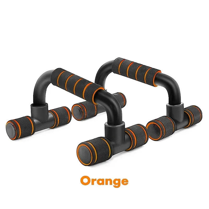 Paire de barres de pompe orange avec poignées antidérapantes, accessoire pour gym à domicile