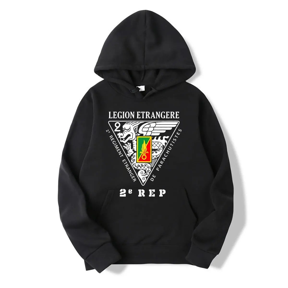 Sweat à capuche Légion étrangère avec logo 2e REP en noir pour les fans de la Légion étrangère