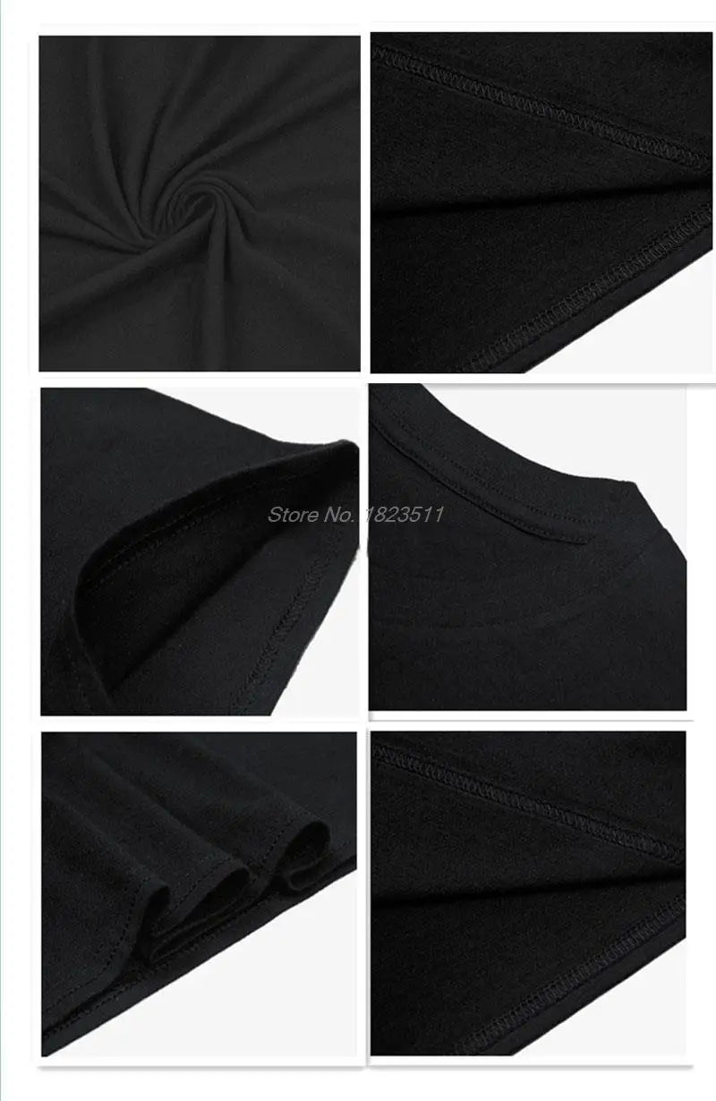 Détails du t-shirt collection militaire en noir, montrant le tissu, les coutures et le col.