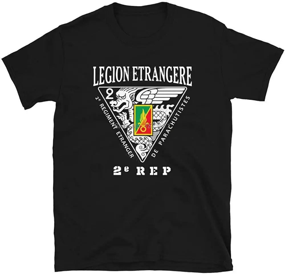 T-shirt collection militaire noir avec logo de la Légion Étrangère et du 2e REP 