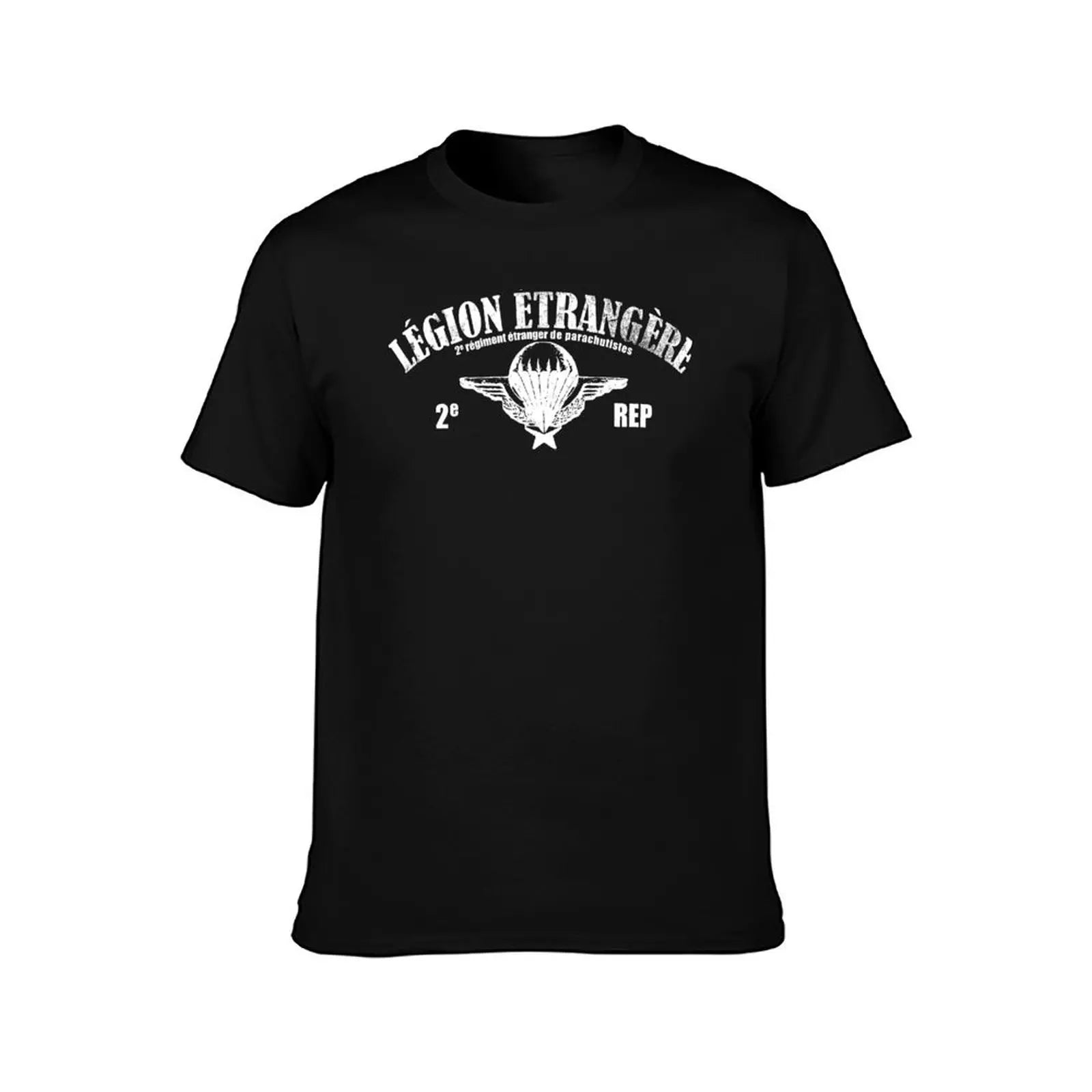T-shirt Légion Étrangère noir avec logo 2e REP, idéal pour les admirateurs de la Légion Étrangère