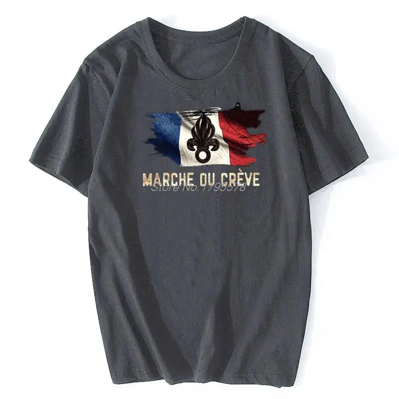 T-shirt marche ou crève avec design graphique inspiré du drapeau français