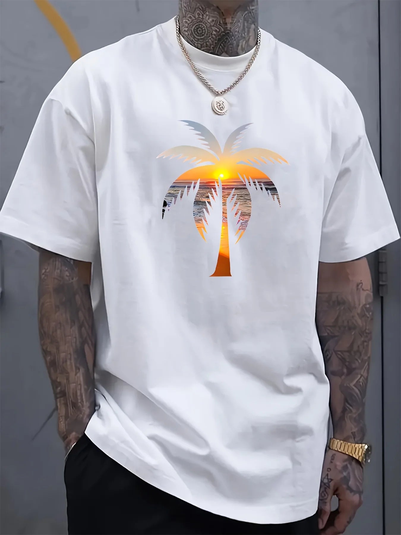 Sentinelle Alpha T-shirt col rond manches courtes palmier - Sentinelle Alpha