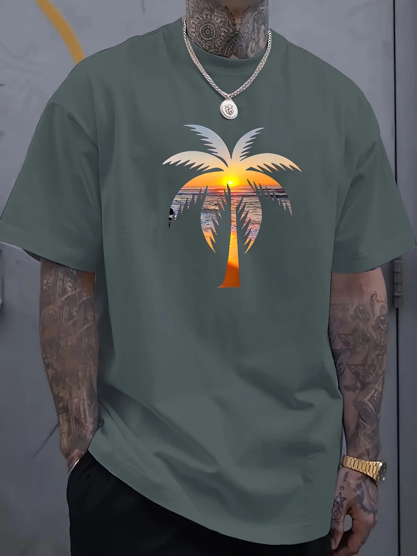 Sentinelle Alpha T-shirt col rond manches courtes palmier - Sentinelle Alpha