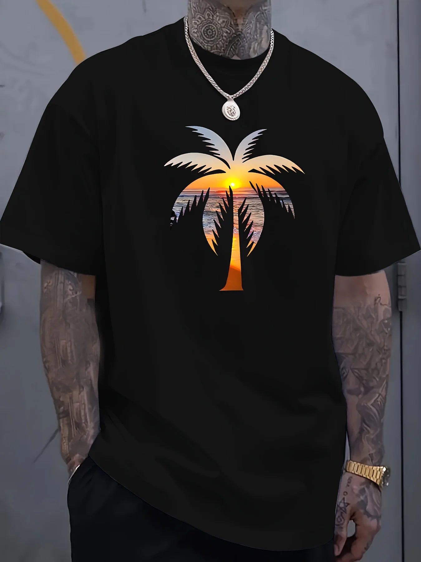 Sentinelle Alpha T-shirt col rond manches courtes palmier - Sentinelle Alpha