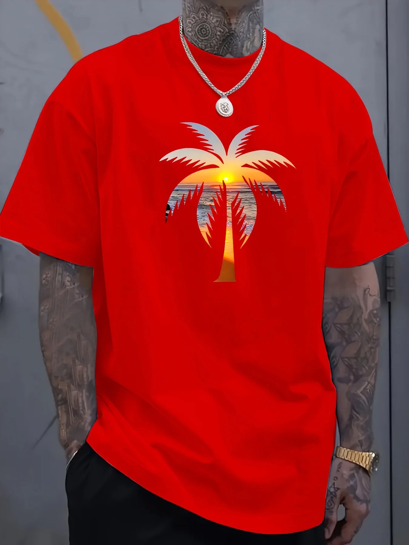 Sentinelle Alpha T-shirt col rond manches courtes palmier - Sentinelle Alpha
