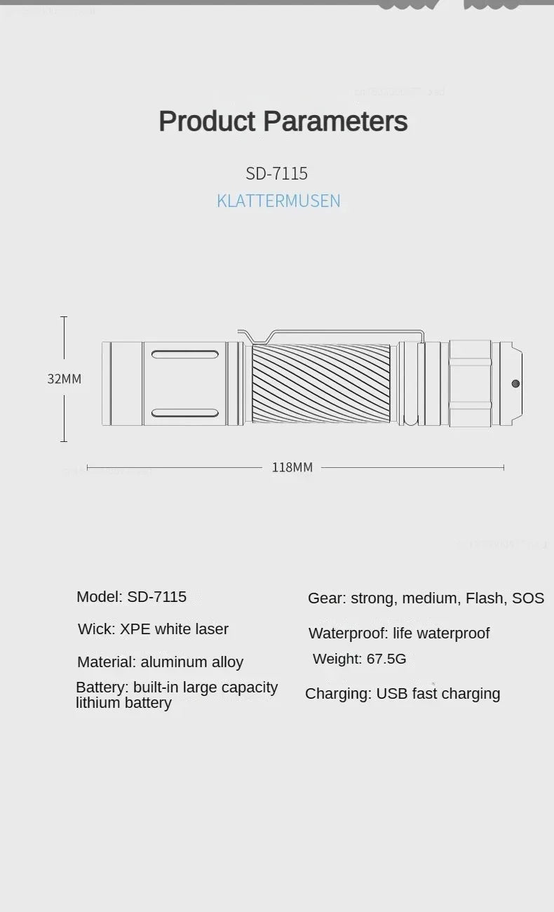 Lampe de poche tactique Xiaomi - Équipement Sentinelle Alpha - Sentinelle Alpha