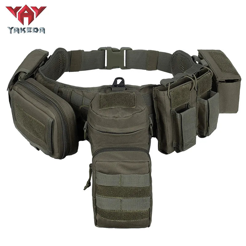 Ceinture tactique militaire Yakeda avec plusieurs poches et matériaux durables pour le transport d'équipement
