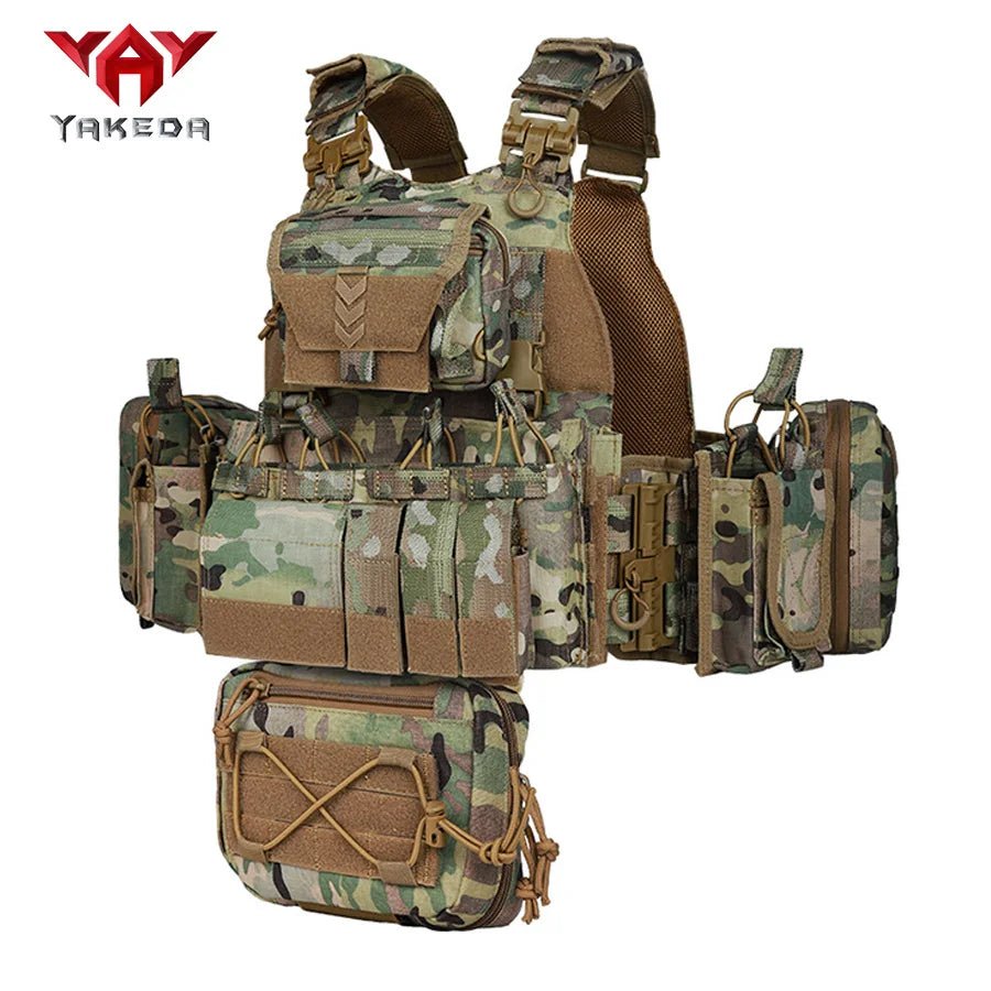 Gilet tactique YAKEDA Camouflage Multicam avec Accessoires - Sentinelle Alpha