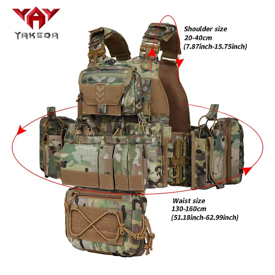Gilet tactique YAKEDA Camouflage Multicam avec Accessoires - Sentinelle Alpha